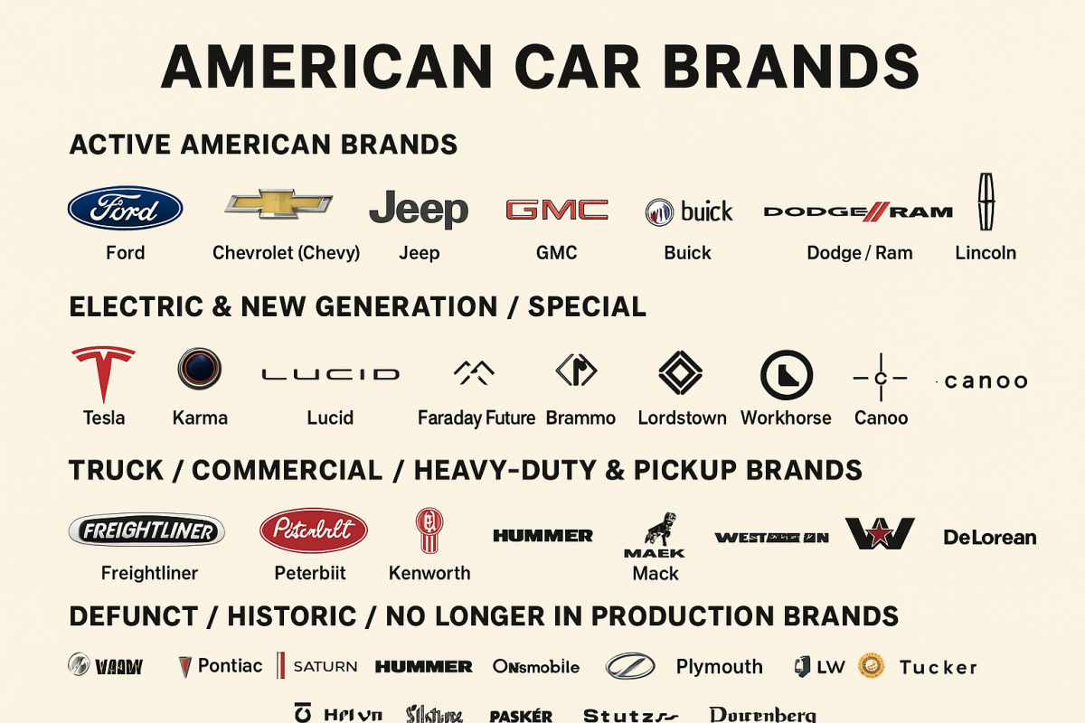 Amerikan Araba Markaları (2025) - En Kapsamlı Liste